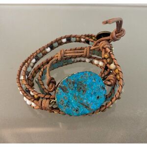 ANANTA STONES Healing Ocean Jasper Beaded Wrap Bracelet Handcrafted